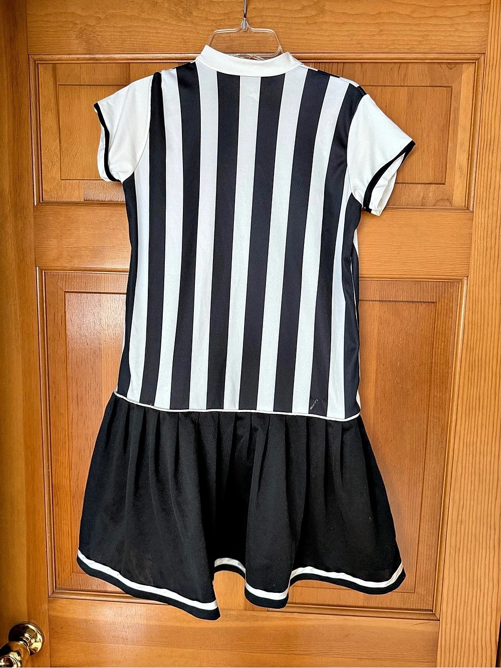 Black & White Striped Referee Costume Mini Dress